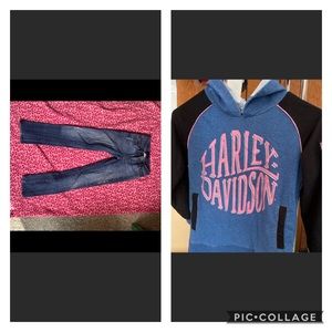 Harley Davidson sweat shirt & Levi’s